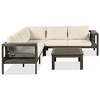 Infurnic Patio Seating Sets, Outdoor Chair with Premium Cushion, Weatherproof Single Sofa for Garden Balcony Poolside, Gray, 85.8"*85.9"*25.2" - 3 of 4