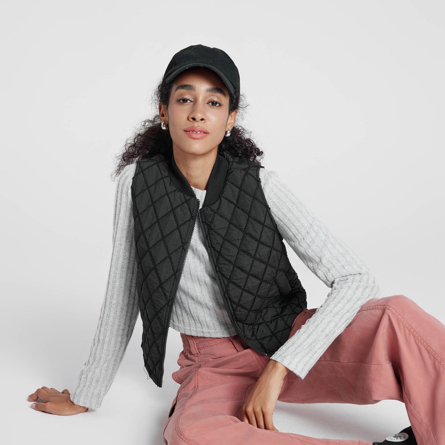 Женский жилет Wild Fable Quilted Vest, цвет: Чёрный — фото 4