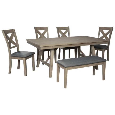 Aldwin Rectangular Dining Room Table Dark Gray Signature Design By Ashley Target