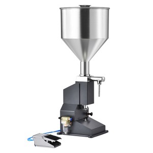 VEVOR Pneumatic Paste Liquid Filling Machine, 5-50ml Bottle Filler, Bottle Filling Machine, Stainless Steel Liquid Filler with Pedal, Silver - 1 of 4