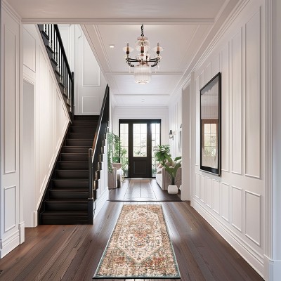 Beige Medallion Rectangular Easy Care Synthetic Rug
