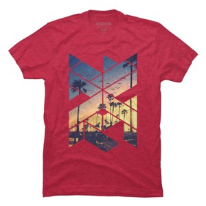 Men's Design By Humans Vintage Palm Beach Geometric By Magnussons T-Shirt - 1 of 4