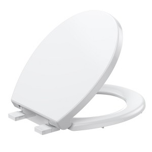 Toilet Seat Cover, PP Quick-Release Structure Toilet Seat, White Easy-Remove Design for Simple Cleaning - 1 of 4
