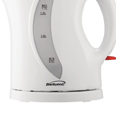 White Cordless Plastic Electric Kettle with Safety Features