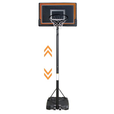 FDW 44 Inch Adjustable Portable Basketball Hoop Outdoor Basketball Goal with Shatterproof Backboard, Black