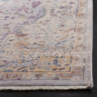Elysian Fields Lilac & Light Grey Hand-Knotted Viscose Area Rug