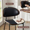 Faux Leather Dining Chair Set of 2, Brown & Black - 4 of 4
