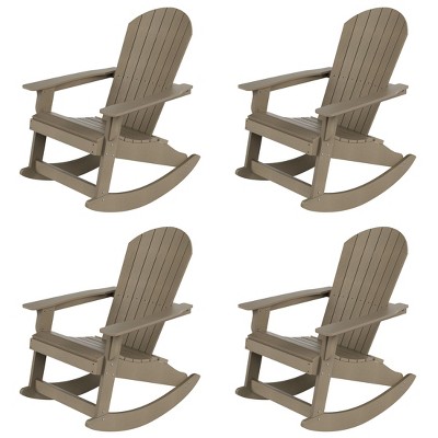 WestinTrends 4-Piece Outdoor Patio All-weather Adirondack Rocking Chair Set