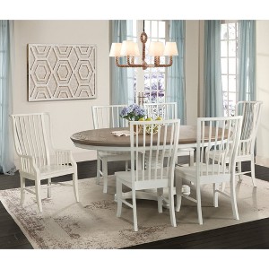 7pc Cayman Dining Set White - Picket House Furnishings, Brown White