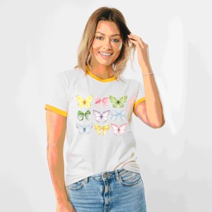 Simply Sage Market Butterflies Coquette Ringer Tee - 1 of 4