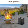 20Lb Propane Tank Cover & Side Table, Weatherproof Storage Box for Outdoor Gas Fire Pits, Portable Brown Enclosure with Handles, Hideaway Design - 3 of 4