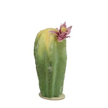 Northlight 8.5" Flowering Cactus Artificial Plant Table Top Decoration - Green/Yellow