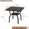 VINGLI 22" Cast Aluminum Outdoor Side Table, All Weather Patio Side Table Outdoor End Table for Patio, Porch, Deck, Garden, Bronze - 3 of 4