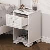 NicBex 1 Drawer Nightstand,Bedside Table with Metal Handle and Open Shelf,Modern Side Table for Bedroom - 2 of 4
