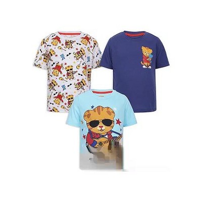 Daniel Tiger's Boys 3 Pack Short Sleeve T-Shirt for Toddlers and Big Kids