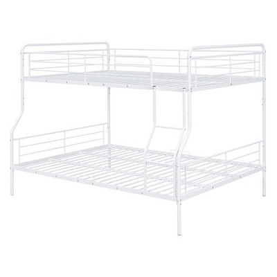 NicBex Full XL Over Queen Bunk Bed with Guardrail,Metal Twin Loft Bed with Ladder and Converts to 2 Twin Single Beds,Bunk Beds for Bedroom