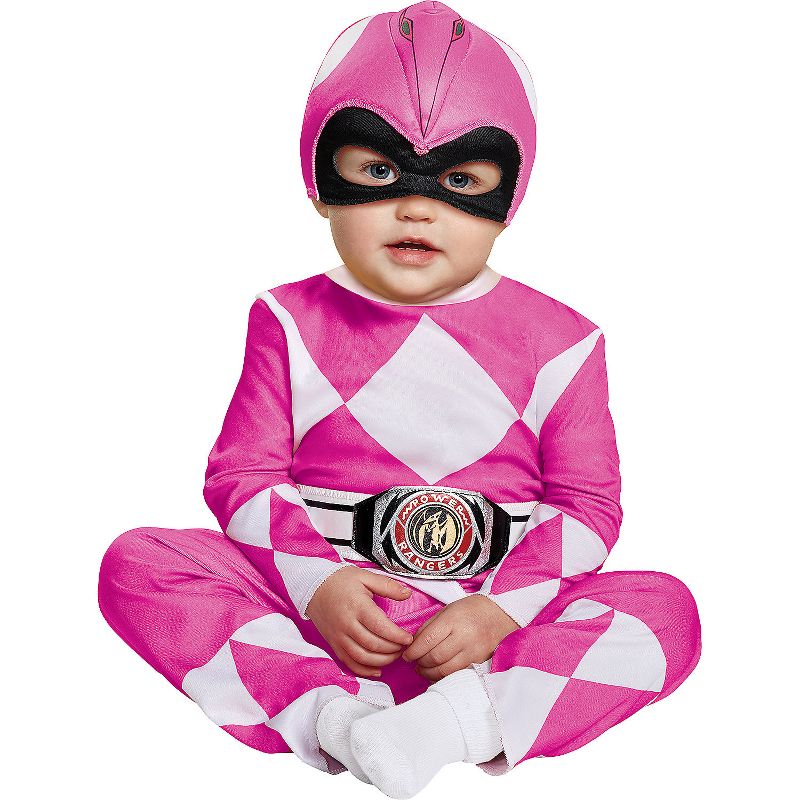 Toddler Girls' Classic Mighty Morphin Pink Ranger Jumpsuit, 3 of 5