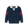 Andy & Evan  Infant  Navy Collared Sweater w/Cognac Hybrid Pant - 4 of 4