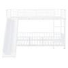 Twin Over Twin Metal Bunk Bed with Slide and Guardrails - 3 of 4