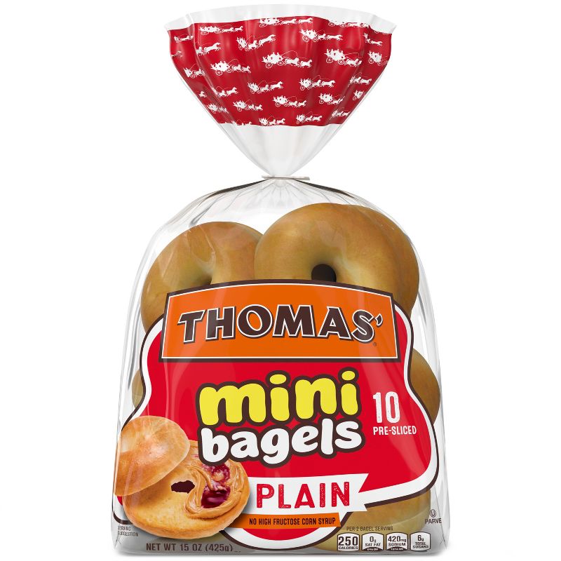 Thomas&#39; Plain Mini Bagels - 15oz/10ct, 1 of 10