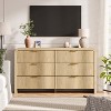 Angel Sar 55" Boho Dresser with Arched Top, 6-Drawer Fluted Wood Storage with Gold Handles, Natural Wave Pattern Bedroom Organizer - 2 of 4