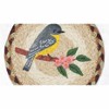 Earth Rugs Finch with Flowers Round Coaster – 7"x7" Hand-Braided Jute Accent with Botanical Bird Design - 3 of 3