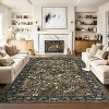 Coucheta Washable Runner Rug , Non-Slip Vintage Floral Bath Rug, Low Pile Stain Resistant Carpet for Bedroom Hallway, Multi-Color & Size - 3 of 4