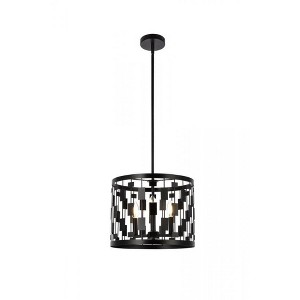 Elegant Lighting Levante 3 lights pendant in black - 1 of 4