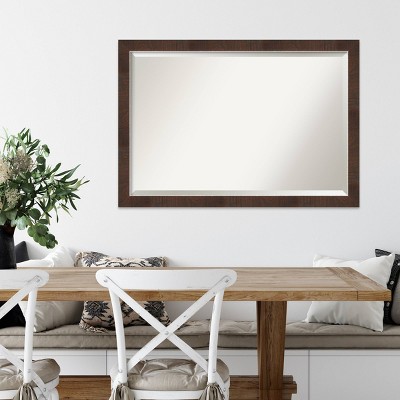 Rectangular Silver and Wood Framed Wall Mirror 46" x 34"