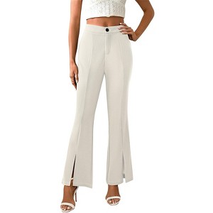 Coolmee Womens Side Split Dress Pants High Waisted Slim Fit Business Casual  Trousers with Pockets Apricot 2XL : Target