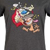 Women's Ren & Stimpy Smashing Time Graphic T-shirt Dress - Heather Charcoal - 4X - 2 of 4