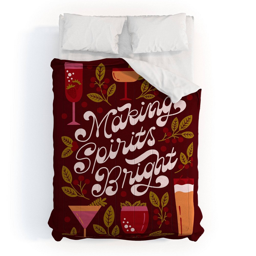 Photos - Duvet Deny Designs Full/Queen Jessica Molina Making Spirits Bright Holiday Comforter and Pillow Sham Orange