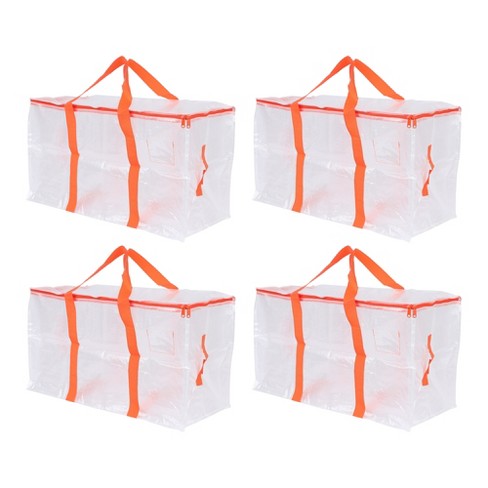 Regalwoven Clothes Storage Foldable And Moving Storage Bags With Handles 4 Packs Clear Target