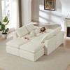 AENKYO Modular Cloud Sofa Set - Corduroy Modular Sectional Couch with Pillows, Living Room Sectional with Deep Seating & No Tools Assembly, Beige - 3 of 4