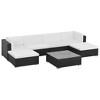 vidaXL 7 Piece Patio Lounge Set - Black Poly Rattan Garden Furniture - Includes Corner Sofas, Ottoman, Coffee Table & Soft Cushions for Outdoor Use - 2 of 4