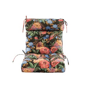ARTPLAN Patio Chair Cushions Combined Seat and Back,Tufted Outdoor Swivel Chair Cushion with Tie,44"x20"x4"，1 Count,Floral - 1 of 4