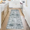 Runner Rug Kitchen Hallway Entryway – Vintage Floral Oriental Design Non-Slip Stain Resistant Low Pile Floor Covering - 2 of 4