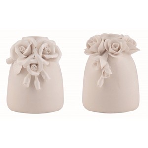 Transpac Ceramic Valentine's Flower Vase with Floral Rose Details Set of 2 Valentines Home Decorations - 1 of 1
