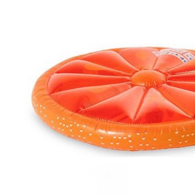 Swimline 9054O Inflatable Giant 60 Orange Slice Island Swimming Pool or Lake Floating Water Raft Lounger for Kids and Adults, Orange