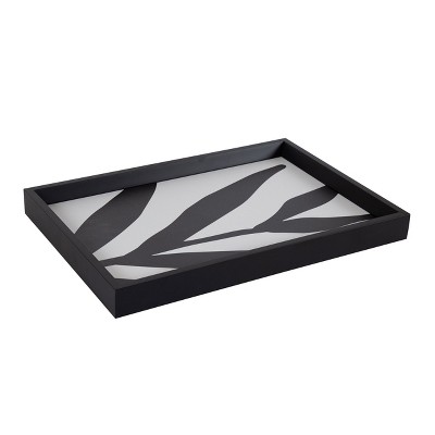 Amanti Art Modern Botanical Neutral Abstract 1 Decorative Wood Ottoman/Coffee Table Tray 13x19 Inch