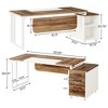 Tribesigns 74.8-Inch Executive Desk with 3 Drawers, Large Office Desk with File Cabinet, Modern Computer Desk with Storage Shelves - 3 of 4