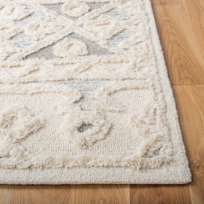 Ivory Elegance Square Hand-Tufted Wool Area Rug - 6'