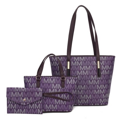 MKF Collection Aylet M Women's Vegan Leather Tote with Matching Mini Bag and Wristlet Purse by Mia K