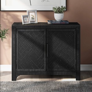 ORRD 40'' Modern Cabinet with Unique Design, 1 Door, and Adjustable Shelves for Living Room, Den, or Multi-Purpose Use - 1 of 4