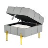NicBex Modern 22" Square Ottoman Leather Small Footstools with Gold Metal Legs for Bedroom and Living Room - 4 of 4