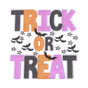 Halloween Pumpkin Ghost Large Sequin Iron On Patch Glitter Sewing Embroidery Repair Appliques Clothing Patch Costume Decor, Style 4 - 1 of 4
