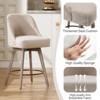 Bekrvio Counter Height Bar Stools, 26" Mid-Century Swivel Barstools with Backs - Linen Upholstered Wood Legs, Kitchen Island Counter Chairs - 4 of 4