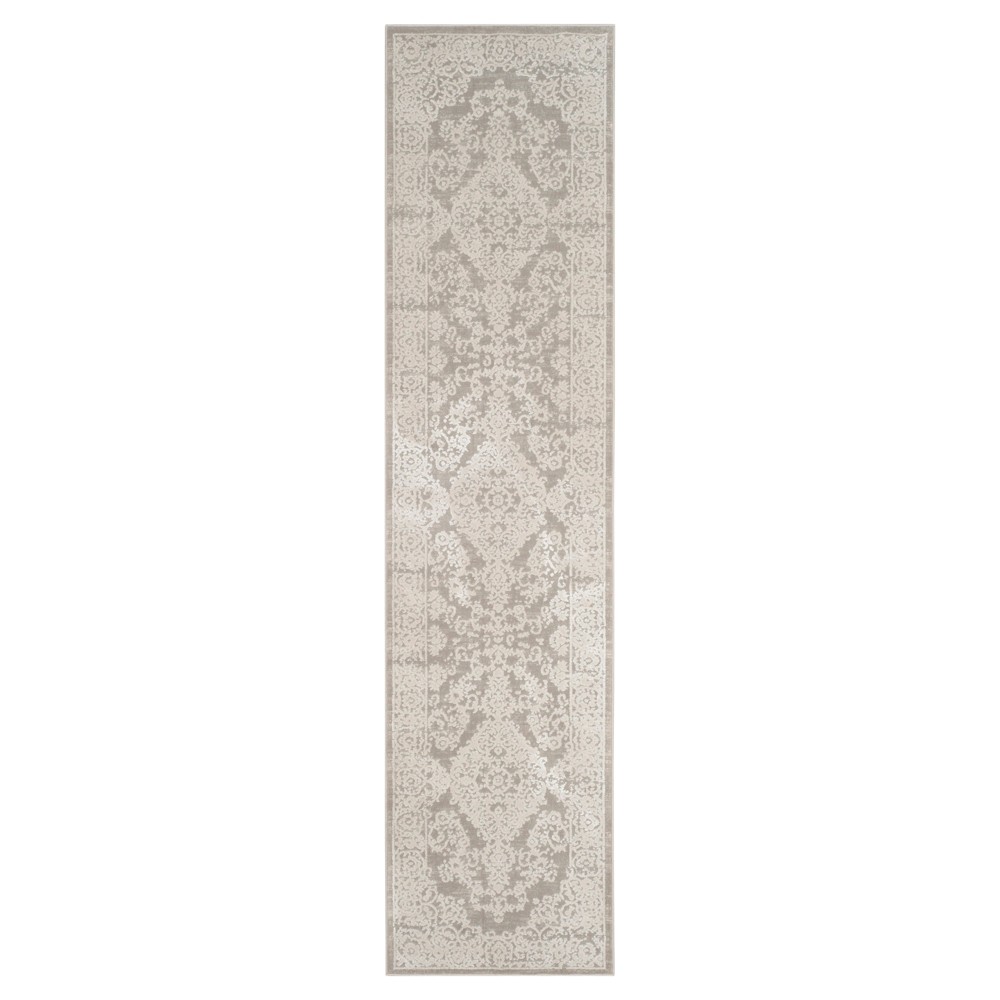 2'x8' Runner Gray/Beige Floral Loomed - Safavieh