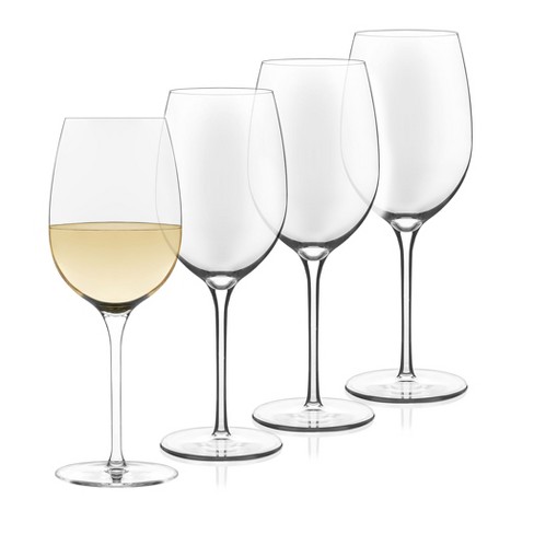 Delicate set of eight elegant tall outlet wine or champagne glasses