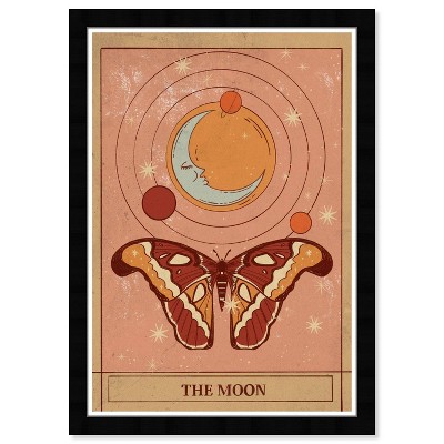 15" x 21" Moon Astral Butterfly Framed Wall Art Print Pink - Wynwood Studio